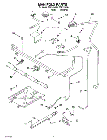 03 - Manifold parts for Roper Range FGP325KW0 from AppliancePartsPros.com