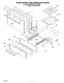 03 - Oven Door And Broiler parts for Roper Range FGP210KN0 from AppliancePartsPros.com