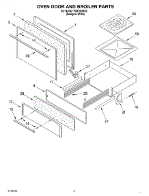 03 - Oven Door And Broiler parts for Roper Range FGP240HQ2 from AppliancePartsPros.com