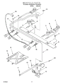 03 - Manifold parts for Roper Range FGP325HN0 from AppliancePartsPros.com