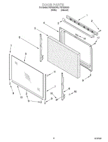 06 - Door parts for Roper Range FGP325HW0 from AppliancePartsPros.com