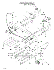 03 - Manifold parts for Roper Range FGS337GW7 from AppliancePartsPros.com