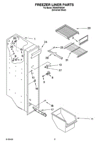 04 - Freezer Liner Parts parts for Roper Refrigerator RS25AFXRD01 from AppliancePartsPros.com
