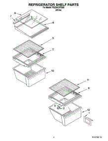 03 - Refrigerator Shelf Parts parts for Roper Refrigerator RS22AGXTQ00 from AppliancePartsPros.com