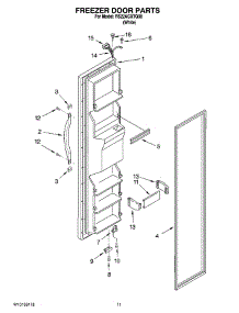 07 - Freezer Door Parts parts for Roper Refrigerator RS22AGXTQ00 from AppliancePartsPros.com