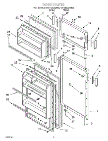02 - Door Parts parts for Roper Refrigerator YRT14ZKYGW00 from AppliancePartsPros.com