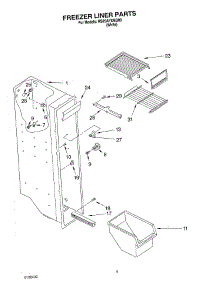 04 - Freezer Liner Parts parts for Roper Refrigerator RS25AFXMQ00 from AppliancePartsPros.com