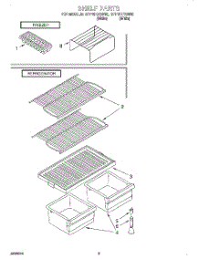 05 - Shelf parts for Roper Refrigerator RT14WKYGW00 from AppliancePartsPros.com