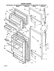 02 - Door parts for Roper Refrigerator RT14GDYAL00 from AppliancePartsPros.com