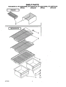 05 - Shelf parts for Roper Refrigerator RT14GDYAL00 from AppliancePartsPros.com