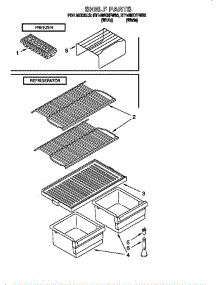Shelf parts for Roper Refrigerator RT14WKXFN00 from AppliancePartsPros.com