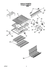 03 - Shelf parts for Roper Refrigerator RT18EKRBW10 from AppliancePartsPros.com