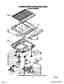 04 - Compartment Separator parts for Roper Refrigerator RT18EKRXW00 from AppliancePartsPros.com