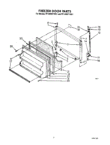 05 - Freezer Door parts for Roper Refrigerator RT14DMXYW01 from AppliancePartsPros.com