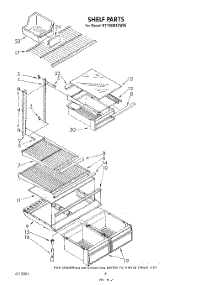 05 - Shelf parts for Roper Refrigerator RT18BMXVW00 from AppliancePartsPros.com