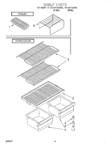 05 - Shelf parts for Roper Refrigerator RT14WKYGW02 from AppliancePartsPros.com