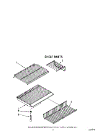 03 - Shelf parts for Roper Refrigerator RT18EKRXW02 from AppliancePartsPros.com