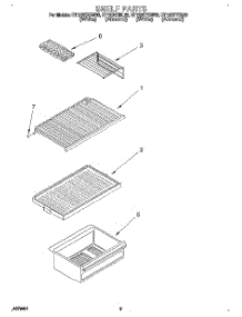 06 - Shelf parts for Roper Refrigerator RT12DKYBW00 from AppliancePartsPros.com