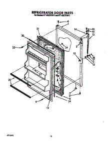 Refrigerator Door parts for Roper Refrigerator RT14DCYVW11 from AppliancePartsPros.com