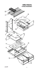 04 - Shelf parts for Roper Refrigerator RT20AKXWW01 from AppliancePartsPros.com