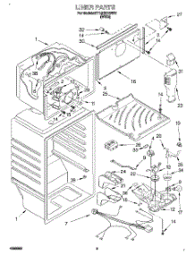 03 - Liner parts for Roper Refrigerator RT18EKREW01 from AppliancePartsPros.com