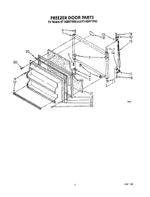05 - Freezer Door parts for Roper Refrigerator RT14DMYYW00 from AppliancePartsPros.com