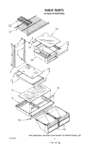 05 - Shelf parts for Roper Refrigerator RT20AKXVW00 from AppliancePartsPros.com