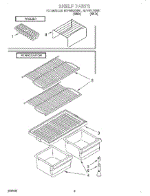 05 - Shelf parts for Roper Refrigerator RT14WKYGW01 from AppliancePartsPros.com
