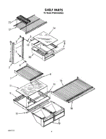 04 - Shelf parts for Roper Refrigerator RT20CKXWW01 from AppliancePartsPros.com