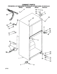 02 - Cabinet parts for Roper Refrigerator RT14HKYAL00 from AppliancePartsPros.com