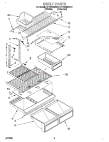 04 - Shelf parts for Roper Refrigerator RT18BMXBL01 from AppliancePartsPros.com