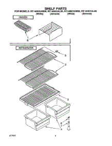 05 - Shelf parts for Roper Refrigerator RT14HKYAL00 from AppliancePartsPros.com