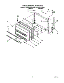 05 - Freezer Door parts for Roper Refrigerator RT20CKXAW01 from AppliancePartsPros.com