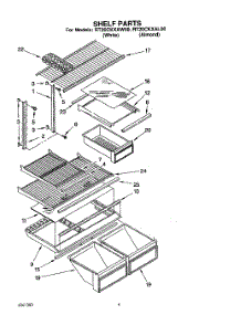05 - Shelf parts for Roper Refrigerator RT20CKXAW00 from AppliancePartsPros.com