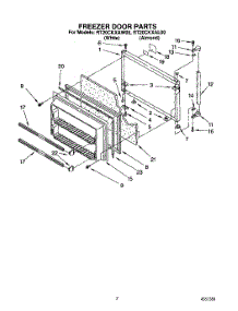 06 - Freezer Door parts for Roper Refrigerator RT20CKXAW00 from AppliancePartsPros.com
