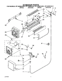 05 - Icemaker parts for Roper Refrigerator RT14DMXAW01 from AppliancePartsPros.com
