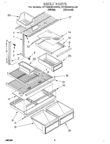 04 - Shelf parts for Roper Refrigerator RT18BMXAW00 from AppliancePartsPros.com