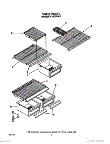 05 - Shelf parts for Roper Refrigerator RT14CKXVW13 from AppliancePartsPros.com