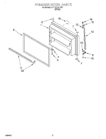 02 - Freezer Door parts for Roper Refrigerator RT18ECRFW01 from AppliancePartsPros.com