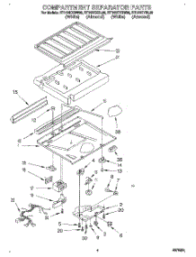 03 - Compartment Separator parts for Roper Refrigerator RT14VKXBL00 from AppliancePartsPros.com