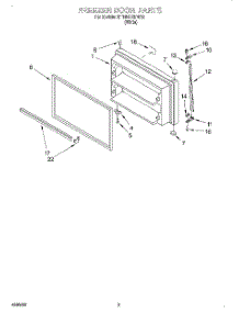 02 - Freezer Door parts for Roper Refrigerator RT18ECRFW03 from AppliancePartsPros.com
