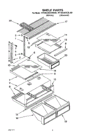 05 - Shelf parts for Roper Refrigerator RT20AKXZW00 from AppliancePartsPros.com