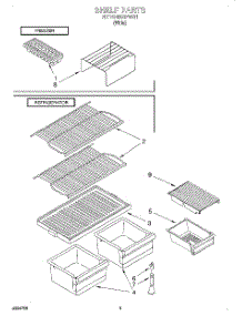 05 - Shelf, Lit / Optional parts for Roper Refrigerator RT14HBXFW01 from AppliancePartsPros.com