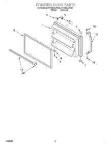 02 - Freezer Door parts for Roper Refrigerator RT18SKXJN00 from AppliancePartsPros.com