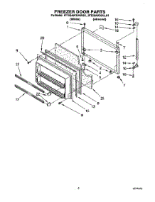 05 - Freezer Door parts for Roper Refrigerator RT20AKXAW01 from AppliancePartsPros.com