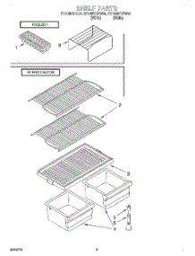 05 - Shelf parts for Roper Refrigerator RT14WKXFW00 from AppliancePartsPros.com