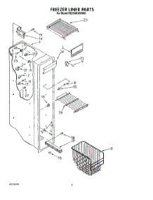 05 - Freezer Liner parts for Roper Refrigerator RS25AWXWL00 from AppliancePartsPros.com