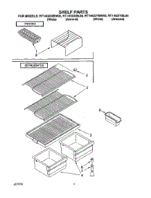 05 - Shelf parts for Roper Refrigerator RT14GDXBL00 from AppliancePartsPros.com