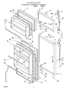 02 - Door parts for Roper Refrigerator RT14WKYFW01 from AppliancePartsPros.com