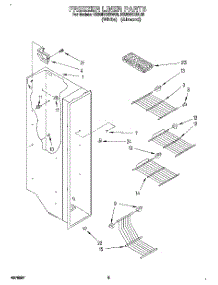 03 - Freezer Liner parts for Roper Refrigerator RS20EKXBW00 from AppliancePartsPros.com